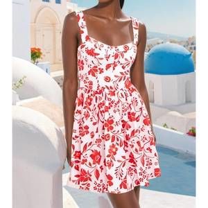 NEW SOLÉA holly floral mini dress in red